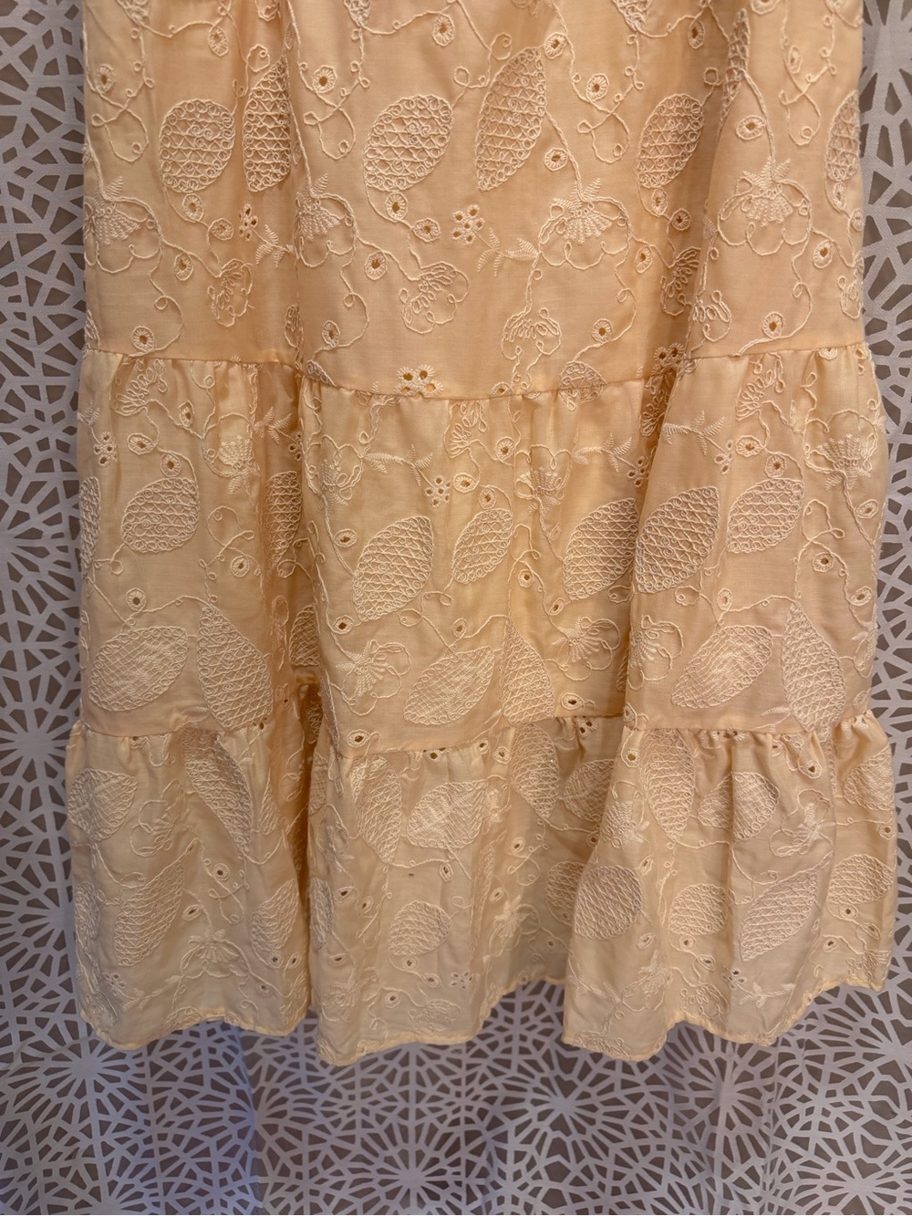Sam Edelman Butter Yellow Eyelet Midi Dress - Picture 5 of 10